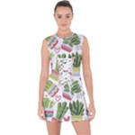 Cactus Love  Lace Up Front Bodycon Dress