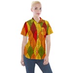 Autumn Leaves Women s Short Sleeve Pocket Shirt