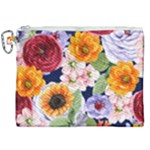 Watercolor Print Floral Design Canvas Cosmetic Bag (XXL)