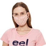 Pastel Coral Butterfly Pattern Crease Cloth Face Mask (Adult)