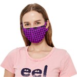 Purple Black Buffalo Plaid Crease Cloth Face Mask (Adult)