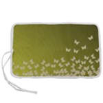 Yellow, gold Gradient Butterflies pattern, cute insects theme Pen Storage Case (S)