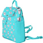 Azure blue and Crazy kitties pattern, cute kittens, cartoon cats theme Buckle Everyday Backpack
