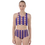 Colorful triangles pattern, retro style theme, geometrical tiles, blocks Racer Back Bikini Set