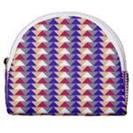Colorful triangles pattern, retro style theme, geometrical tiles, blocks Horseshoe Style Canvas Pouch
