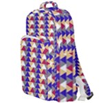 Colorful triangles pattern, retro style theme, geometrical tiles, blocks Double Compartment Backpack