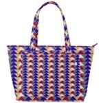 Colorful triangles pattern, retro style theme, geometrical tiles, blocks Back Pocket Shoulder Bag 