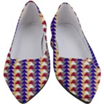 Colorful triangles pattern, retro style theme, geometrical tiles, blocks Women s Block Heels 