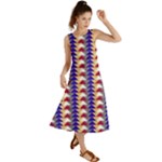 Colorful triangles pattern, retro style theme, geometrical tiles, blocks Summer Maxi Dress
