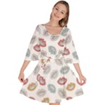 Happy Doodle Laugh Velour Kimono Dress