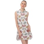 Happy Doodle Laugh Sleeveless Shirt Dress