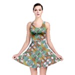 Multicolored Collage Print Pattern Mosaic Reversible Skater Dress