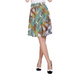 Multicolored Collage Print Pattern Mosaic A-Line Skirt