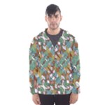 Multicolored Collage Print Pattern Mosaic Men s Hooded Windbreaker