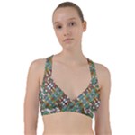 Multicolored Collage Print Pattern Mosaic Sweetheart Sports Bra