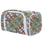 Multicolored Collage Print Pattern Mosaic Toiletries Pouch