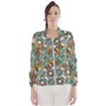 Multicolored Collage Print Pattern Mosaic Women s Windbreaker