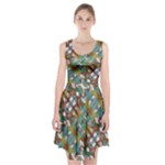 Multicolored Collage Print Pattern Mosaic Racerback Midi Dress