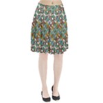 Multicolored Collage Print Pattern Mosaic Pleated Skirt