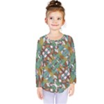 Multicolored Collage Print Pattern Mosaic Kids  Long Sleeve Tee