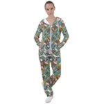 Multicolored Collage Print Pattern Mosaic Women s Tracksuit