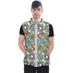 Multicolored Collage Print Pattern Mosaic Men s Puffer Vest