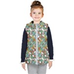 Multicolored Collage Print Pattern Mosaic Kids  Hooded Puffer Vest