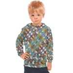 Multicolored Collage Print Pattern Mosaic Kids  Hooded Pullover