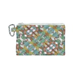 Multicolored Collage Print Pattern Mosaic Canvas Cosmetic Bag (Small)