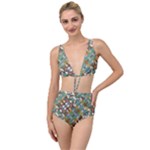 Multicolored Collage Print Pattern Mosaic Tied Up Two Piece Swimsuit