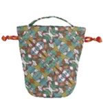 Multicolored Collage Print Pattern Mosaic Drawstring Bucket Bag