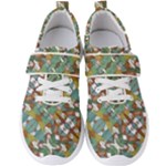 Multicolored Collage Print Pattern Mosaic Men s Velcro Strap Shoes