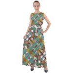 Multicolored Collage Print Pattern Mosaic Chiffon Mesh Boho Maxi Dress