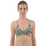 Multicolored Collage Print Pattern Mosaic Wrap Around Bikini Top