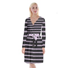 Long Sleeve Velvet Front Wrap Dress 