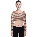 Halloween Velvet Long Sleeve Crop Top