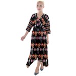 Halloween Quarter Sleeve Wrap Front Maxi Dress