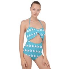 Scallop Top Cut Out Swimsuit 