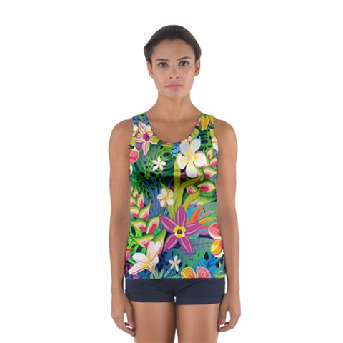 Colorful Floral Pattern Sport Tank Top  from ArtsNow.com