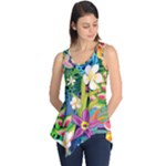 Colorful Floral Pattern Sleeveless Tunic