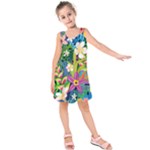Colorful Floral Pattern Kids  Sleeveless Dress