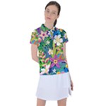 Colorful Floral Pattern Women s Polo Tee