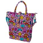 Colourful Funny Pattern Buckle Top Tote Bag