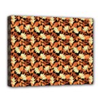 Autumn Leaves Orange Pattern Canvas 14  x 11  (Stretched)
