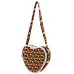 Autumn Leaves Orange Pattern Heart Shoulder Bag