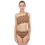 Autumn Leaves Orange Pattern Spliced Up Two Piece Swimsuit