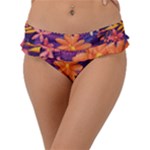 Colourful Print 5 Frill Bikini Bottom