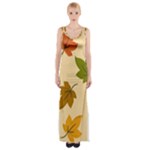 Autumn Leaves Thigh Split Maxi Dress