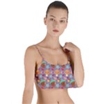 Nuts And Mushroom Pattern Layered Top Bikini Top 