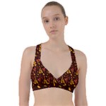 Yellow Green Orange Leaf Pattern Sweetheart Sports Bra